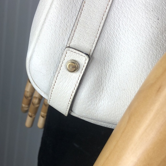 GUCCI Abbey D Ring White Leather Shoulder Bag Tote Vintage Authentic Dust Bag - Picture 8 of 17